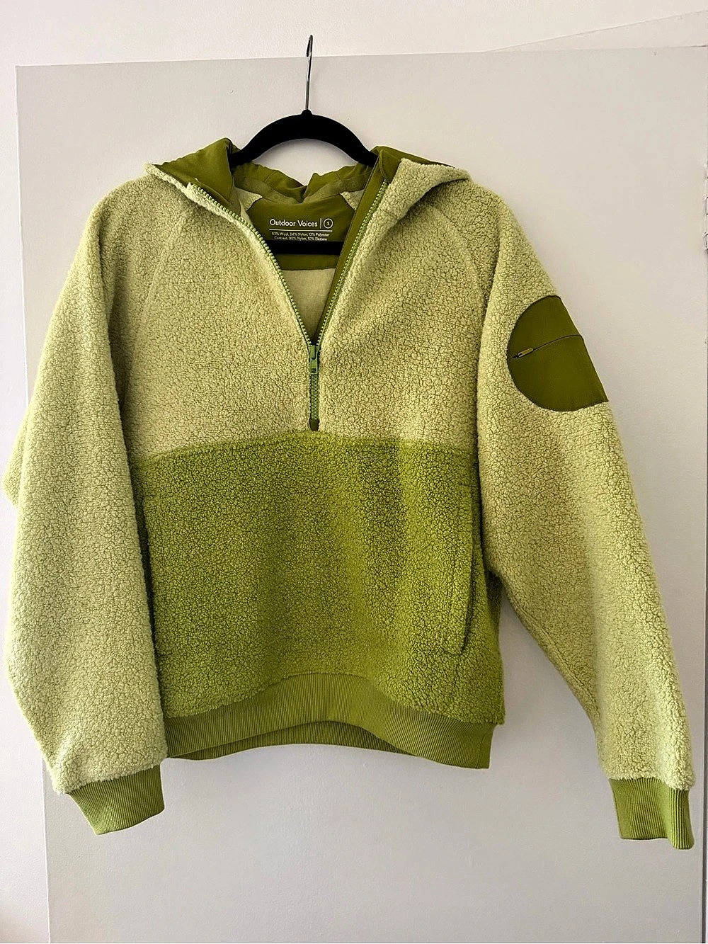 Outdoor Voices MegaFleece Half Zip Hoodie Color Block Size Small